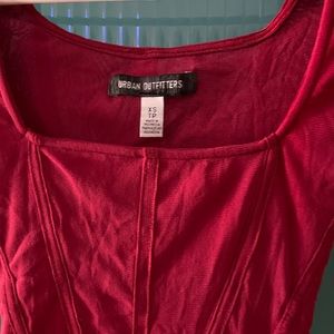 Red long sleeve crop top